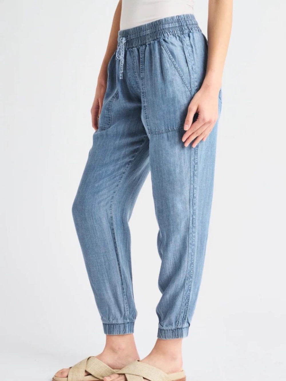 Splendid Chambray Denim Jogger Pants - Size Medium